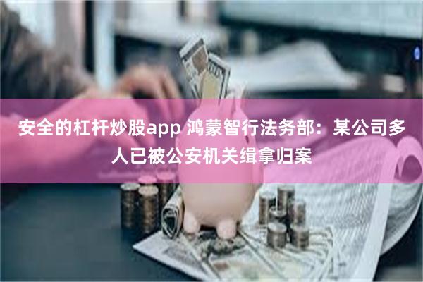 安全的杠杆炒股app 鸿蒙智行法务部：某公司多人已被公安机关缉拿归案